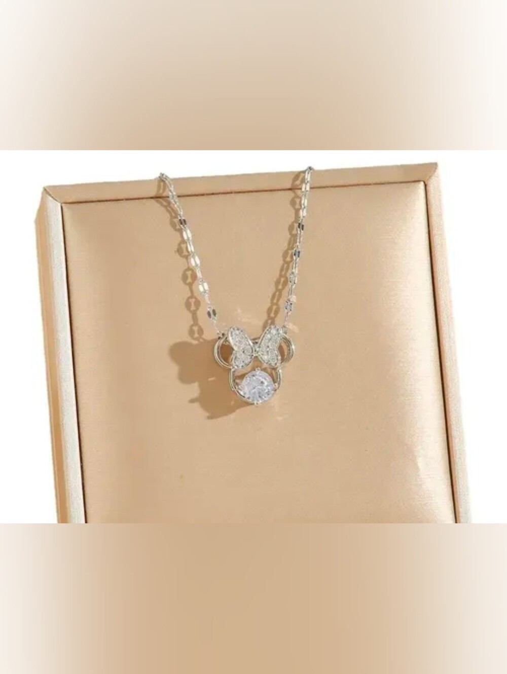 $8 Each Or Bundle 5/$20 Silver Crystal Minnie Mouse Inspired Necklace